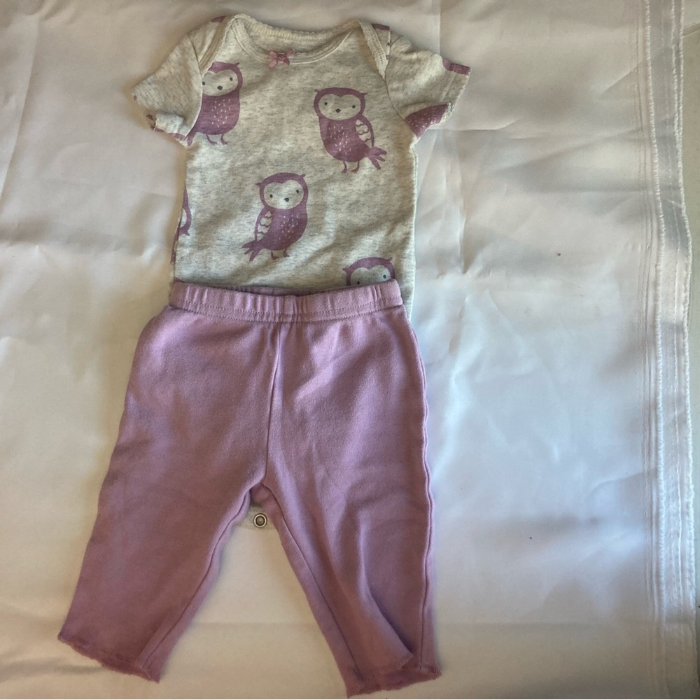 Carter's Lavender Owl Matching Set
